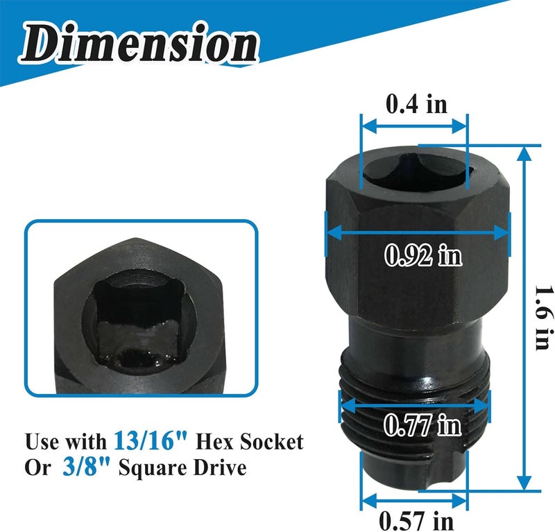Gugaguga 2Pcs 12220 NOx Sensor Thread Chaser M20x1.5, Clean Worn Threads, Use with 3/16'' Hex Head or 3/8'' Square Drive - Image 2